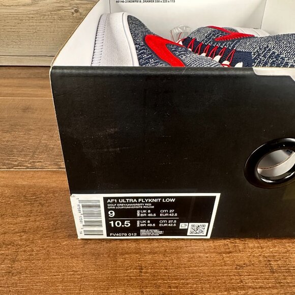 Nike AF1 Ultra Flyknit Low Robert Kraft Mens Size 9 Wolf Grey White FV4079 012 - Picture 9 of 9